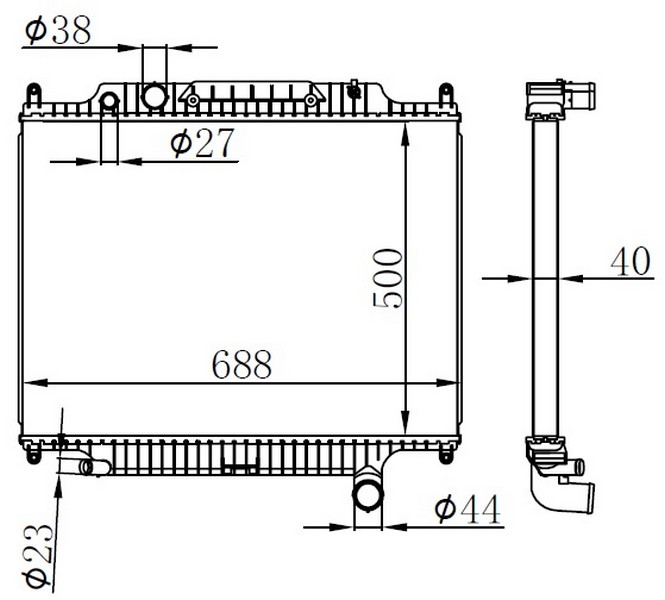 KLR-360170 Su Radyatoru(Land Rover Range Iii(L322) 3.6 D 4×4 06-12/Range Rover Sport I (L320) 3.6 D 06-13 (At)