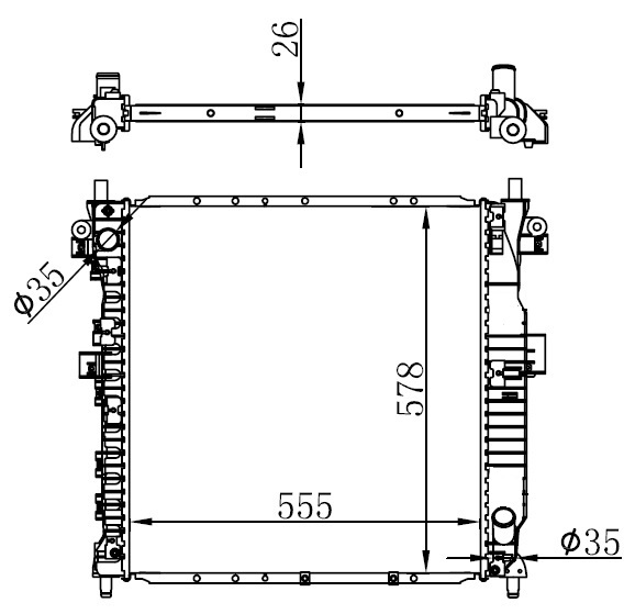 16-4800B Su Radyatoru Brazing Ssangyong Kyron 2.0 Xdi A-T/M-T Ac+/- 2005-2011