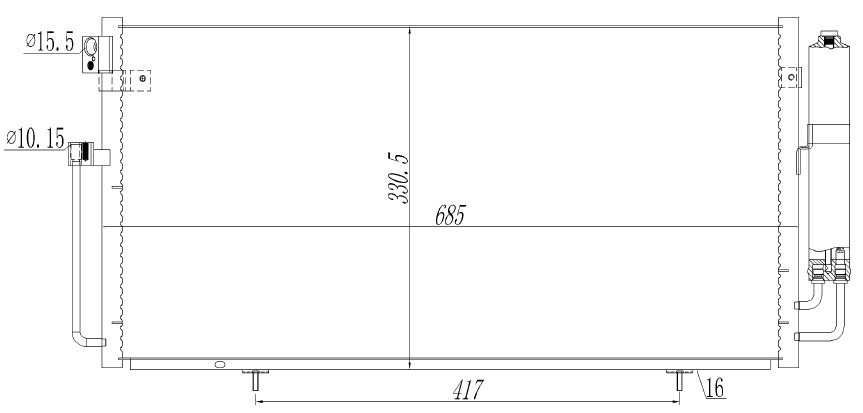 ORIS CSU950016 Klima Brazing Condenser A/M Impreza 2.5i 2000 94884