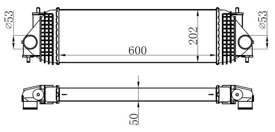 ORIS ISZ001050 Intercooler Brazing Intercooler A/M 600x198x50 Grand Vitara 1.9 Ddis 2005 96525