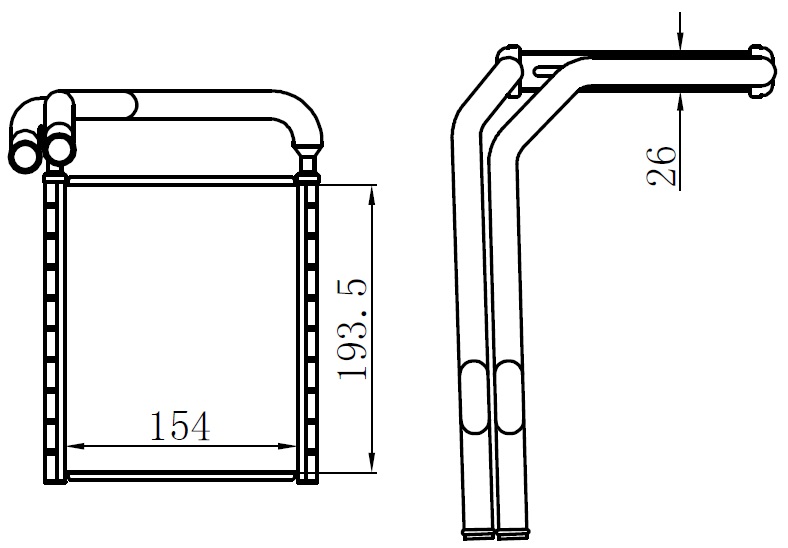 KLR-355080 Kalorifer Radyatoru Brazing  Borulu (Hyundai Accent Blue 11/ / Kia  Rio 12/ )