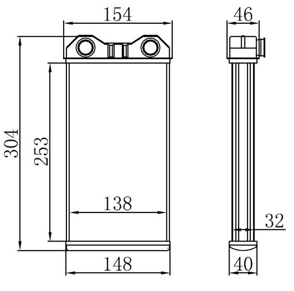 KLR-346720 Kalorifer Radyatoru (Brazing)-(Renault Trafic Ii Opel   Vivaro Nissan  Primastar  2.0-2.5  02/10 ) 253×142x32