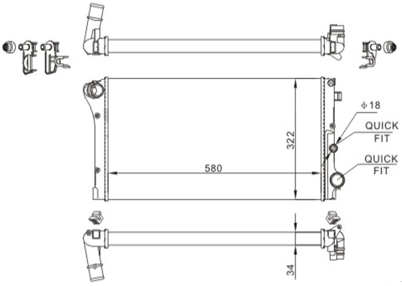 ORIS MFI377034 Radyator Mechanical Mt 580 322 34 Panda 1.3 Mjtd 03 617847