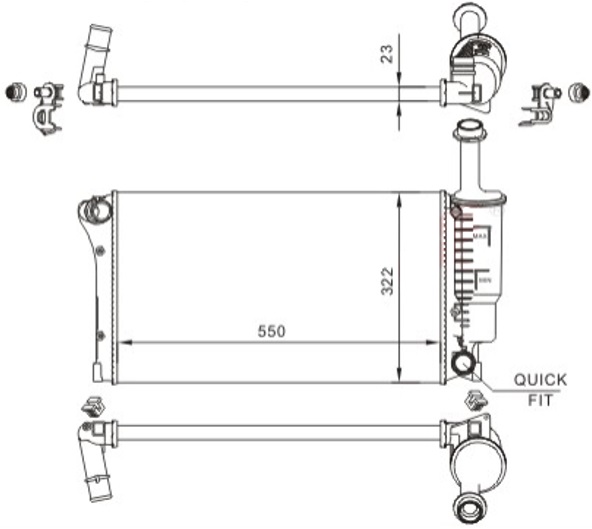ORIS MFI378023 Radyatör Fiat Panda 07>11 Mekanik 540x322x18