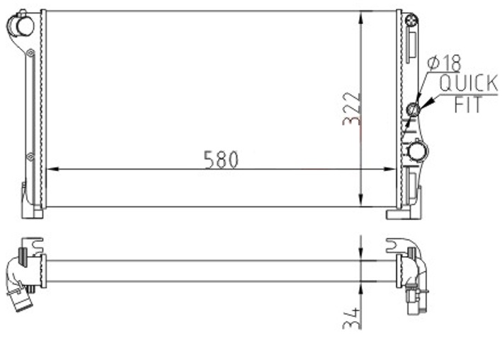 ORIS MFI494034 Radyator Mechanical Mt 580 322 34 Punto-Idea 1.3 Mjtd 04 / Lancia Y 1.3mjtd 03 68806