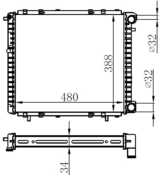 ORIS MRN197034 Radyator Mechanical Mt 480x378x34 19 1.7/1.8i/1.9d 88 63906-7700272472