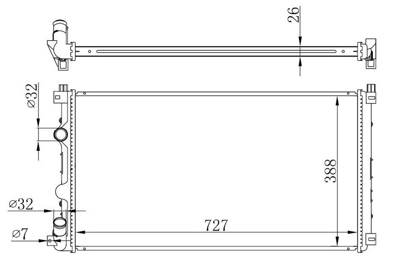 ORIS MRN264034 Radyator Mechanical Mt 730x415x34 Master Ii-1.9dci/2.5dci 98 Opel Movano 98 63824a