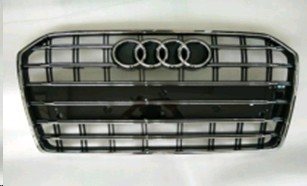 PRO-A 290910 On Panjur Krom Krom Cizgili Parlak Siyah 9 Petek Audi S6 2015-2018-App Plakalik Ile