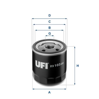 UFI 2310300 Yag Filtresi Fiesta Cb1 08>12 V 02> Focus Cak 98>05 Ii Iii Fusion 02>12 C Max 06>11 Mondeo Iii 00>07