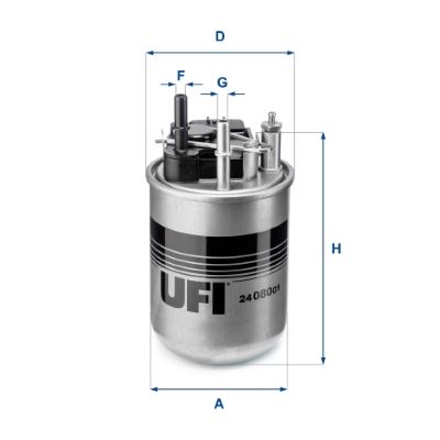 UFI 2408001 2408000 Yakit Filtresi Nissan Juke 1.5l K9k Dci F15e Dizel 10->