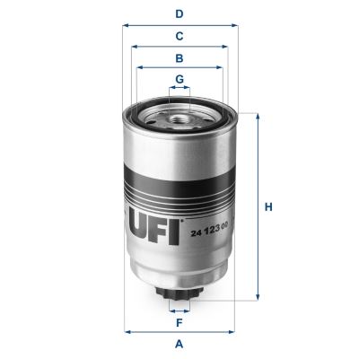 UFI 2412300 Yakit Filtresi Hyundai Tucson 1.6l D4fe Crdi 18-> 2.0l D4ha 16-20 / Kia Sportage 1.6l D4fe 18-22 2.0l D4ha 16-22