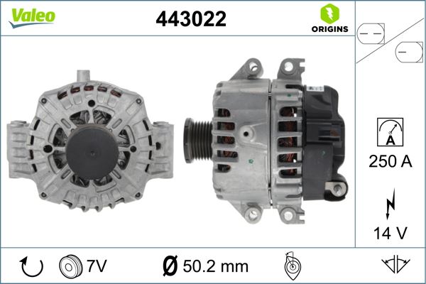 VALEO 443022 Alternatör Bmw 5 Series 4.4