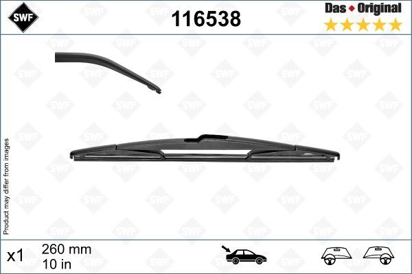 VALEO 116538 Silecek Supurgesi Arka 260mm Mercedes B-Class W246 11>18 . Renault Captur 20> Swf