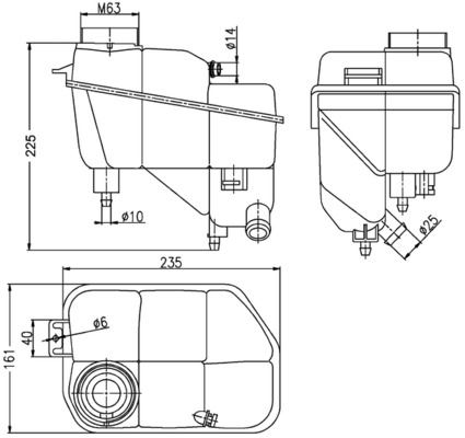 HEPU TM6305 Radyatör Yedek Su Deposu Kapagi Uzerinde W211-219