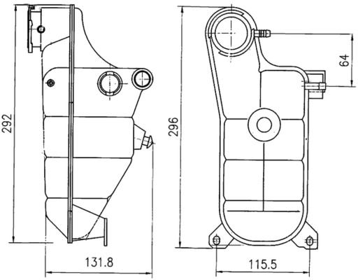 MAHLE CRT119000S Radyator Yedek Su Deposu Mercedes W201 W124 S124