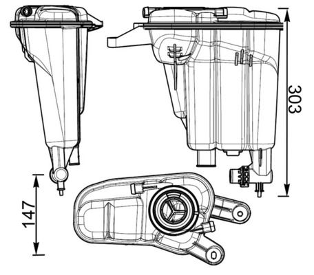 MAHLE CRT95000S Radyatör Yedek Su Deposu A4-A5 08- Febi 103414 Crt 95 000s