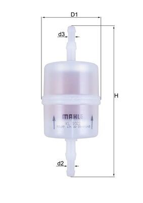 MAHLE KL1022 Yakit Filtresi In-Line Fuel Filter