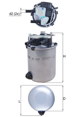 MAHLE KL1027 Yakit Filtresi In-Line Fuel Filter