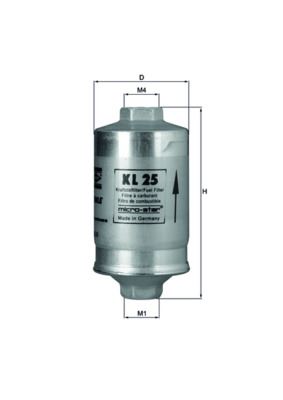 MAHLE KL25 Yakit Filtresi In-Line Fuel Filter