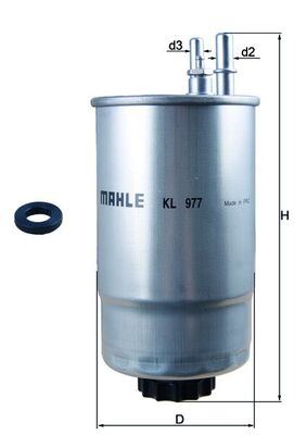 MAHLE KL977D Yakit Filtresi In-Line Fuel Filter