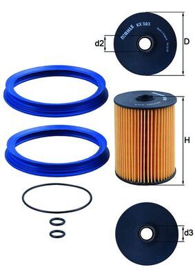 MAHLE KX503D Yakit Filtresi Mini N12 N14 N16 N18 R56 R57 R58 R59