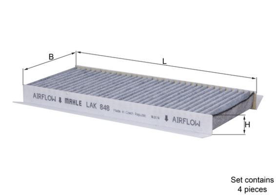 MAHLE LAK848-S Polen Filtresi Karbonlu Cabin Air Filter Element With Activated Carbon