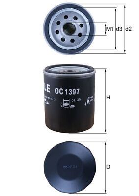 MAHLE OC1397 Yağ Filtresi Boxer-Jumper-Vivaro C-Zafira Life-P308-P508-P3008-P5008-Expert-Jumpy-C4-C5-Toyota Proace 2.0 Dw10 Dtr-Dth-Dtl Bluehdi-Tdci