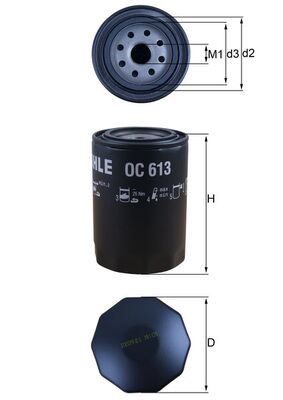 MAHLE OC613 Yağ Filtresi Boxer-Jumper-Ducato 3.0 06>