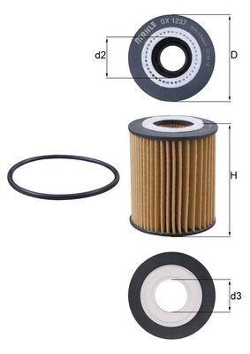 MAHLE OX1237D Yağ Filtresi Astra L 21> Corsa F 19> P208-P301-P308-P408-P508-P2008-P3008-P5008-Expert-Partner-Berli Ngo Focus 17> Courer 17> Ecosport 17> Puma 20> Kuga 20> Connect 17> C3-C4 Cactus-C4-C-Elysee-Jumpy 1