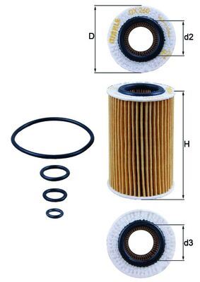 MAHLE OX260D Yag Filtresi Mercedes Slk-Class M113 R171 55 Amg 04>11
