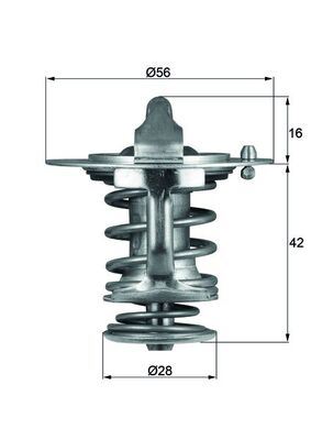 MAHLE TX8376D Termostat 76 C - Contali Mitsubishi Canter 2.8l 4m40 Fb511 96-01 / Pajero 2.8l 4m40 Td V46w 94-99