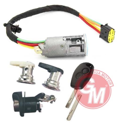 GUA 41643 Kontak - Anahtari 4lü Set Dacia Logan-Sandero R.Trafic Ii 2012- 2010-Alarm Düğmeli Anahtar İle