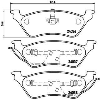 VALEO 670755 Disk Fren Balatasi Arka Chrysler Usa Grand Voyager 2.4/3.3/2.5d/2.8d 02/00-02/08