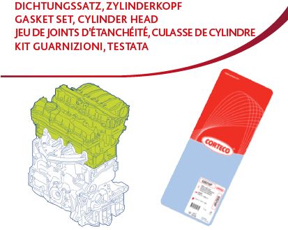 CORTECO 83403499 Conta Seti. Silindir Kafasi Kitgk Ch Kia B3la Kit Gasket Set. Cylinder Head