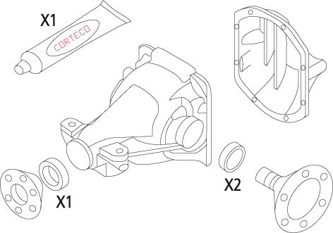 CORTECO 19536139 Conta Seti. Diferansiyel Kit Dsk Rear Mitsubishi Gasket Set. Differential