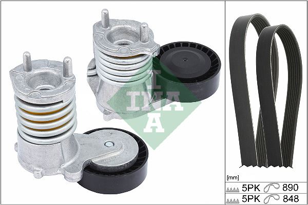 INA 529049010 V Kayiş 2 Gergi 5pk 847 Kayiş 5pk 890 Kayiş İler Beraber Volvo S60-C30-C70-S40-V50 06> 2.4-2.5 4i 06-12 C70 Ii 542 2.4 06-09 S40 Ii 544 2.4 04-10