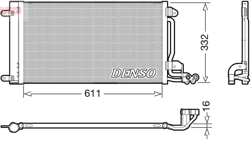 DENSO DCN02034 Condenser. Air Conditioning Audi A1 8x 10-18