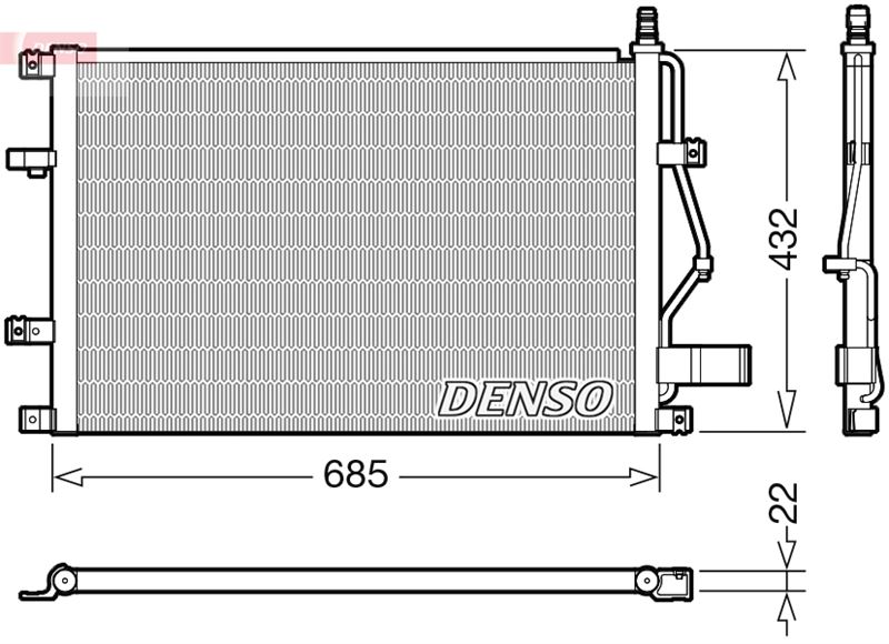 DENSO DCN33013 Klima Radyatörü Volvo Xc70-V70-V70-S80-S70-S60-C70-850 98> 2.4-2.5 D5-T5