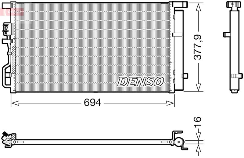 DENSO DCN41019 Condenser. Air Conditioning Hyundai Tucson 15-