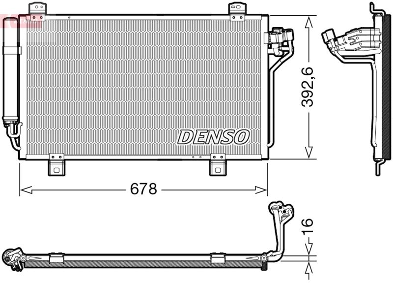 DENSO DCN44015 Condenser. Air Conditioning Mazda 3 13-