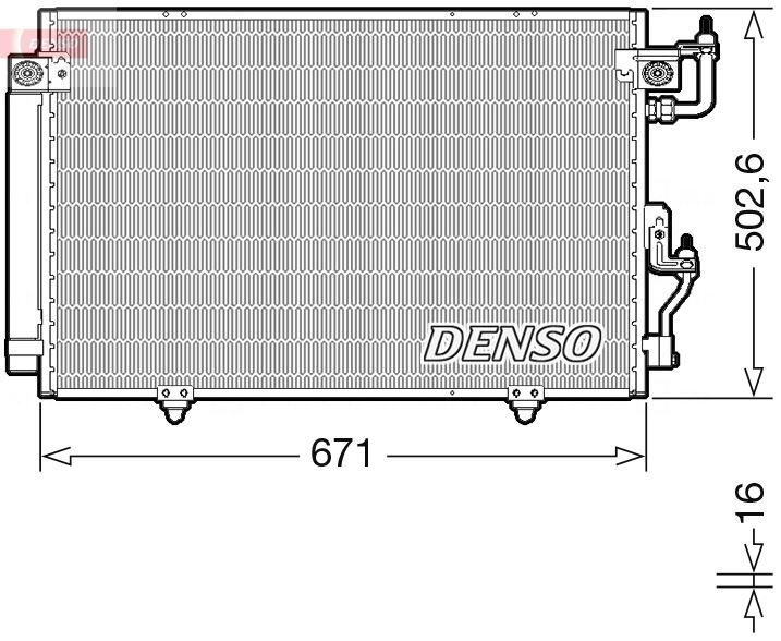 DENSO DCN45008 Condenser. Air Conditioning Mitsubishi Pajero Classic 02-