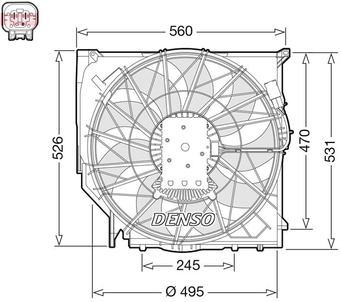 25-1418 Fan Motoru Davlumbazli Tekli (590w) Bmw X3 (E83) 2.0 D - 2.0 D Xdrive - 2.5 - 3.0i - 3.0 D 2004-2010