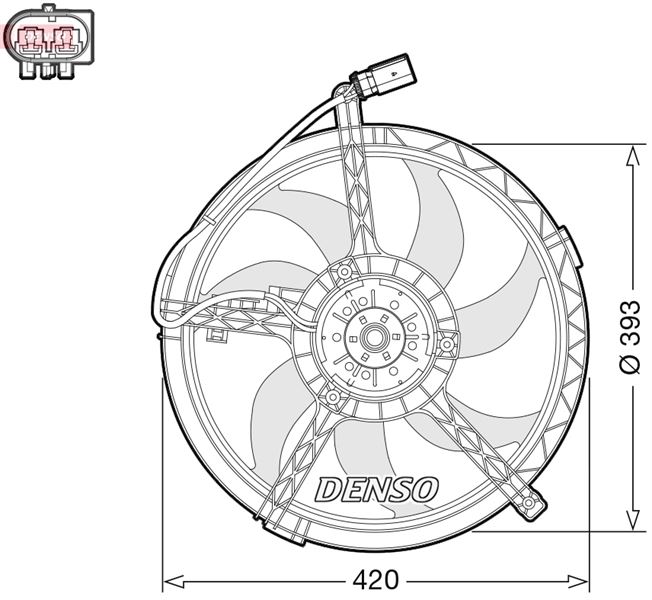 DENSO DER05010 Radyator Fani Mini R55 R56 R57 R58 R59 R60 R61