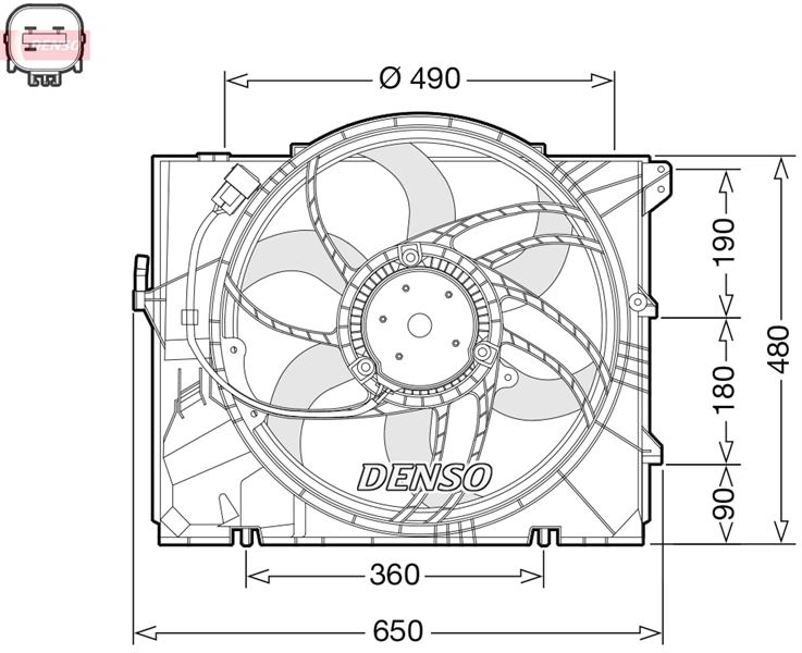 DENSO DER05011 Radyator Fani Komple Bmw N43 N45 N46 N52 N53 E81 E82 E87 E88 E90 E91 E92 E93 E84 E89