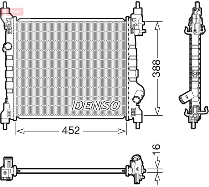 DENSO DRM15014 Radiator. Engine Cooling Chevrolet Spark 10-