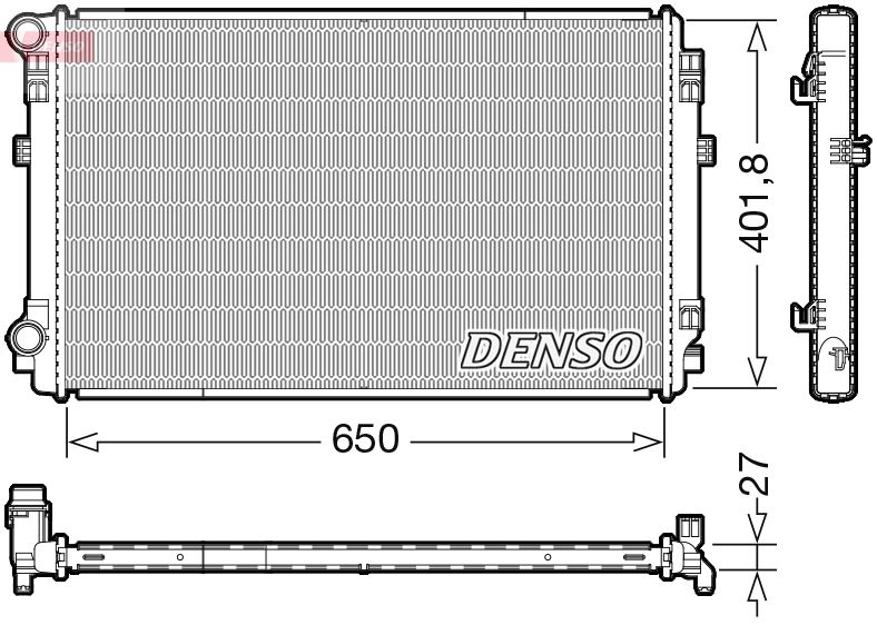 DENSO DRM32048 Su Radyatörü Vw-Skoda-Seat-Audi 13> Golf7-Passat-A3-Leon-Octavia Cjzb-Cyva-Cjza-Cyvb-Cpva-Cpta-Chpa -Clha-Clhb-Crka-Crkb 1.2 Tsi-1.4 Tsi-1.6 Tdi 650x420x27
