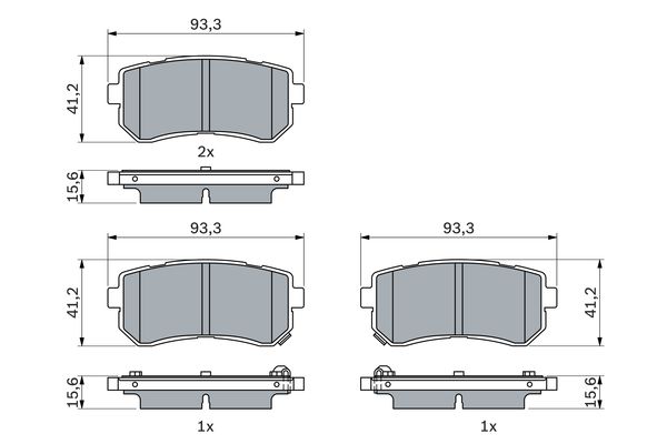 BOSCH 0986424956 Disk Balata Hyundai