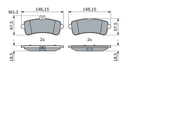 BOSCH 0986494764 Fren Balatasi Arka Mercedes W205 S205 C205 A205 W222 C217 A217 C190 X290 R190