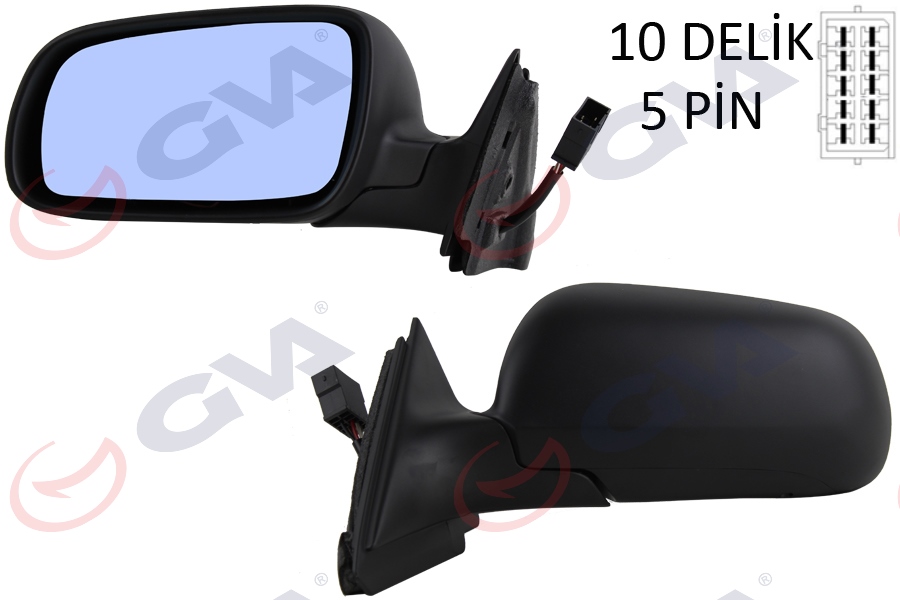GVA 1075967 Diş Dikiz Aynasi Sol A3 96-00 Elektrikli Isitmali Mavi Cam Düz Cam Vm-042l