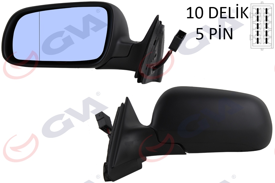 GVA 1075969 Diş Dikiz Aynasi Sol A3 96-00 Elektrikli Isitmali Mavi Cam Asferik Vm-042al